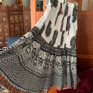 Full Length Full Skirt with Waist Tassels